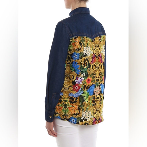Versace Jeans Couture Baroque Printed Shirt/Overshirt Jacket Size 6 - Picture 4 of 15